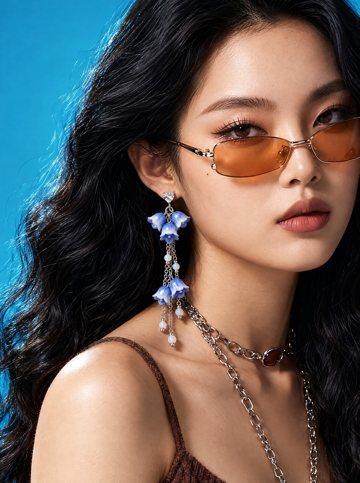 dangun-v-worn — Bluebell Earrings, worn